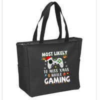 Most Likely To Miss Xmas While Gaming Christmas Matching Zip Tote Bag