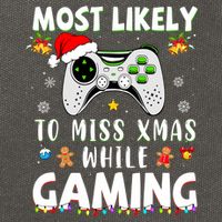 Most Likely To Miss Xmas While Gaming Christmas Matching Cotton Canvas Backpack