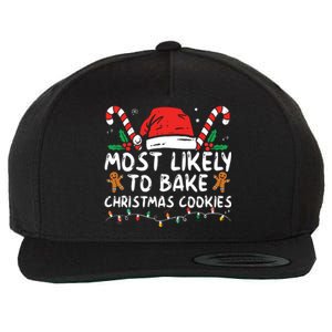 Most Likely To Bake Christmas Cookies Funny Baker Christmas Wool Snapback Cap