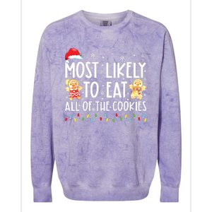 Most Likely To Eat All The Christmas Cookies Family Xmas Colorblast Crewneck Sweatshirt