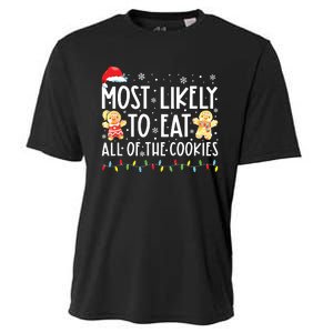 Most Likely To Eat All The Christmas Cookies Family Xmas Cooling Performance Crew T-Shirt