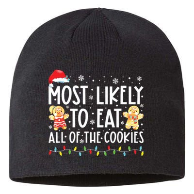 Most Likely To Eat All The Christmas Cookies Family Xmas Sustainable Beanie