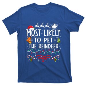 Most Likely To Pet The Reindeer Family Christmas T-Shirt