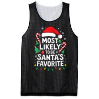 Most Likely To Be SantaS Favorite Adult Christmas Mesh Reversible Basketball Jersey Tank