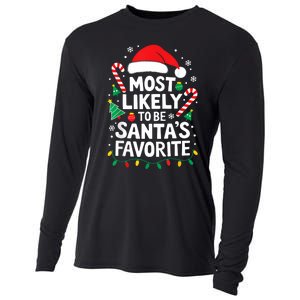 Most Likely To Be SantaS Favorite Adult Christmas Cooling Performance Long Sleeve Crew