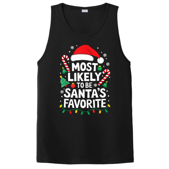 Most Likely To Be SantaS Favorite Adult Christmas PosiCharge Competitor Tank