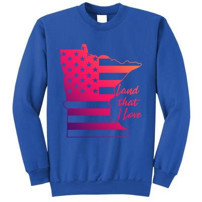 Minnesota Land That I Love American Flag Mn Graphic Great Gift Sweatshirt