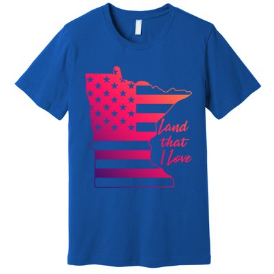 Minnesota Land That I Love American Flag Mn Graphic Great Gift Premium T-Shirt