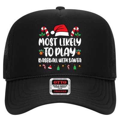 Most Likely To Play Baseball With Santa Family Christmas Hat