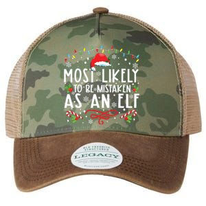 Most Likely To Be Mistaken As An Elf Funny Family Christmas Legacy Tie Dye Trucker Hat