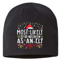 Most Likely To Be Mistaken As An Elf Funny Family Christmas Sustainable Beanie