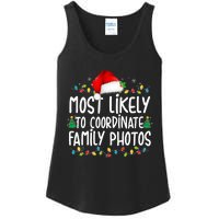 Most Likely To Coordinate Family Photos Christmas Ladies Essential Tank