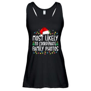 Most Likely To Coordinate Family Photos Christmas Ladies Essential Flowy Tank