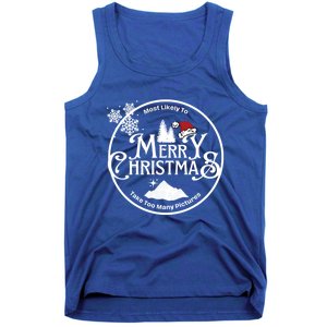 Most Likely To Take Too Y Pictures Christmas Matching Gift Tank Top