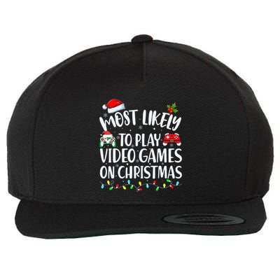 Most Likely To Play Video Games On Christmas Gamer Wool Snapback Cap