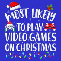 Most Likely To Play Video Games On Christmas Gamer Stripe Pom Pom Beanie