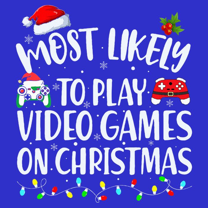 Most Likely To Play Video Games On Christmas Gamer Short Acrylic Beanie
