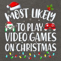 Most Likely To Play Video Games On Christmas Gamer Cotton Canvas Backpack