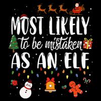 Most Likely To Be Mistaken As An Elf Family Christmas 16 in Basic Backpack