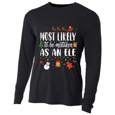 Most Likely To Be Mistaken As An Elf Family Christmas Cooling Performance Long Sleeve Crew