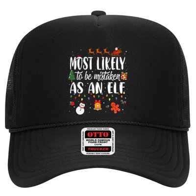 Most Likely To Be Mistaken As An Elf Family Christmas Trucker Hat