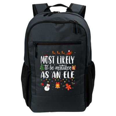 Most Likely To Be Mistaken As An Elf Family Christmas Daily Commute Backpack