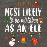 Most Likely To Be Mistaken As An Elf Family Christmas Cotton Canvas Backpack