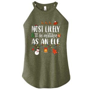 Most Likely To Be Mistaken As An Elf Family Christmas Women's Perfect Tri Rocker Tank