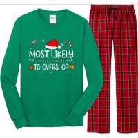 Most Likely To Overshop Shopping Squad Family Christmas Long Sleeve Pajama Set