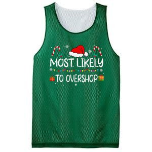 Most Likely To Overshop Shopping Squad Family Christmas Mesh Reversible Basketball Jersey Tank