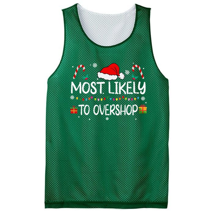 Most Likely To Overshop Shopping Squad Family Christmas Mesh Reversible Basketball Jersey Tank