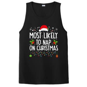 Most Likely To Nap On Christmas Funny Family Christmas PosiCharge Competitor Tank