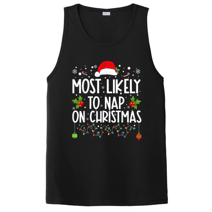 Most Likely To Nap On Christmas Funny Family Christmas PosiCharge Competitor Tank