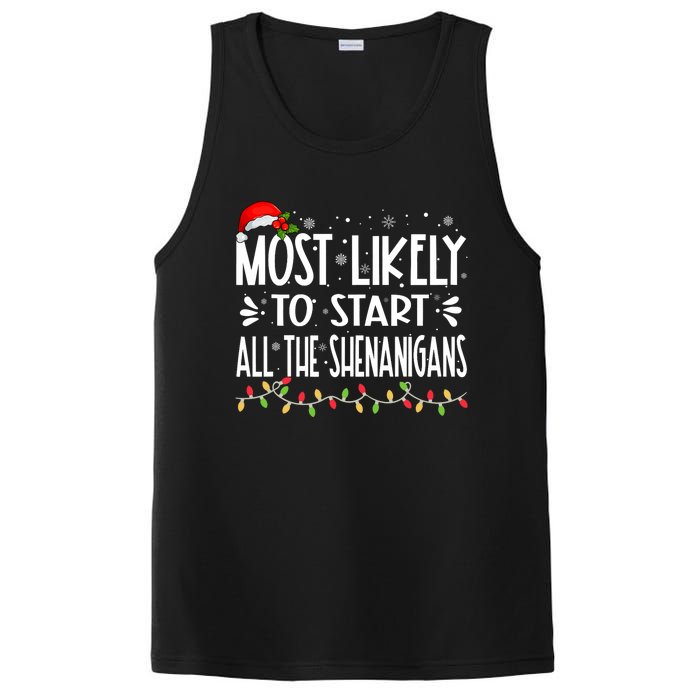 Most Likely To Start All The Shenanigans Funny Family PosiCharge Competitor Tank