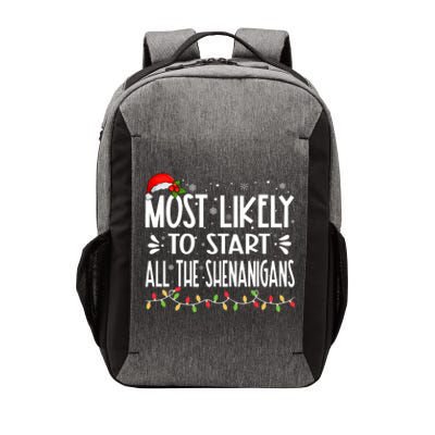 Most Likely To Start All The Shenanigans Funny Family Vector Backpack