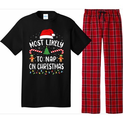 Most Likely To Nap On Christmas Funny Family Christmas Pajama Set