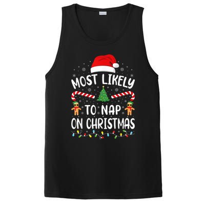 Most Likely To Nap On Christmas Funny Family Christmas PosiCharge Competitor Tank