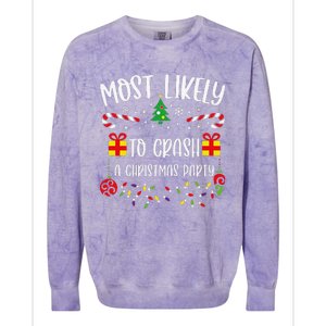 Most Likely To Crash A Christmas Party Funny Christmas Family Matching Cute Ch Colorblast Crewneck Sweatshirt