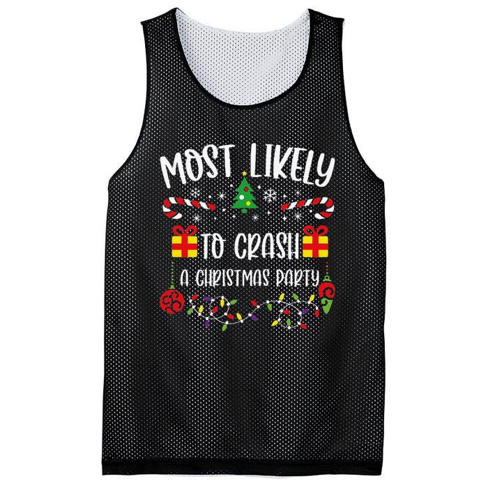 Most Likely To Crash A Christmas Party Funny Christmas Family Matching Cute Ch Mesh Reversible Basketball Jersey Tank