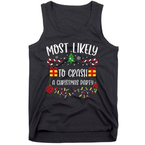 Most Likely To Crash A Christmas Party Funny Christmas Family Matching Cute Ch Tank Top