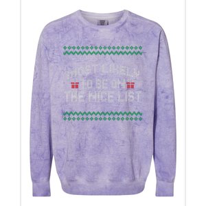 Most Likely To Be On The Nice List Family Ugly Christmas Pajamas Colorblast Crewneck Sweatshirt