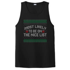 Most Likely To Be On The Nice List Family Ugly Christmas Pajamas PosiCharge Competitor Tank