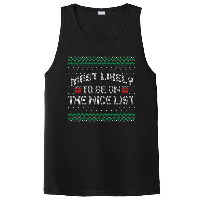 Most Likely To Be On The Nice List Family Ugly Christmas Pajamas PosiCharge Competitor Tank