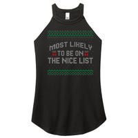 Most Likely To Be On The Nice List Family Ugly Christmas Pajamas Women's Perfect Tri Rocker Tank