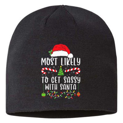 Most Likely To Get Sassy With Santa Christmas Matching Sustainable Beanie