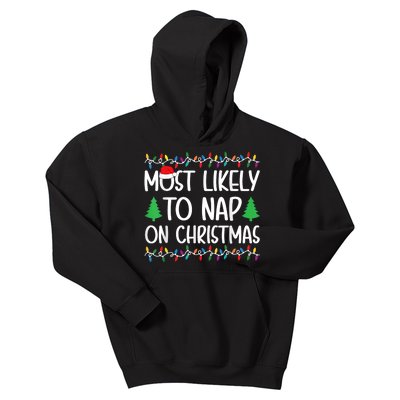 Most Likely To Nap On Christmas Kids Hoodie