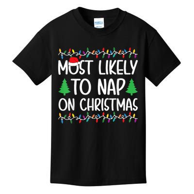 Most Likely To Nap On Christmas Kids T-Shirt