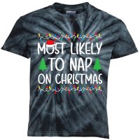 Most Likely To Nap On Christmas Kids Tie-Dye T-Shirt