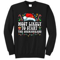 Most Likely To Start The Shenanigans Christmas Family Sweatshirt