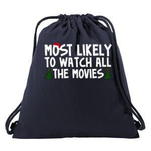 Most Likely To Watch All The Movies Christmas Drawstring Bag